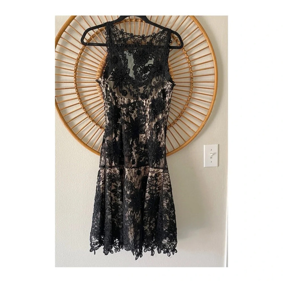 VTG Sue Wong lace drop waist dress black Sz 6 fairy goth great gatspy - Picture 2 of 10